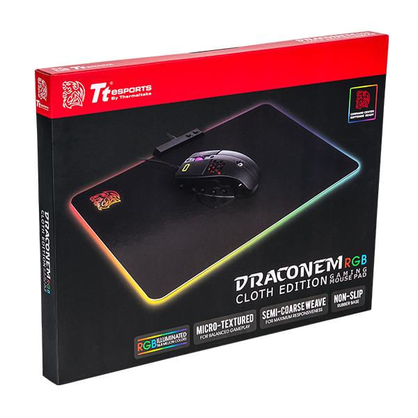 Tappetino-per-mouse-Thermaltake-TT-ESPORTS-Draconem-RGB-Cloth-Edition-superficie-in-plastica-dura-fondo-MP-DCM