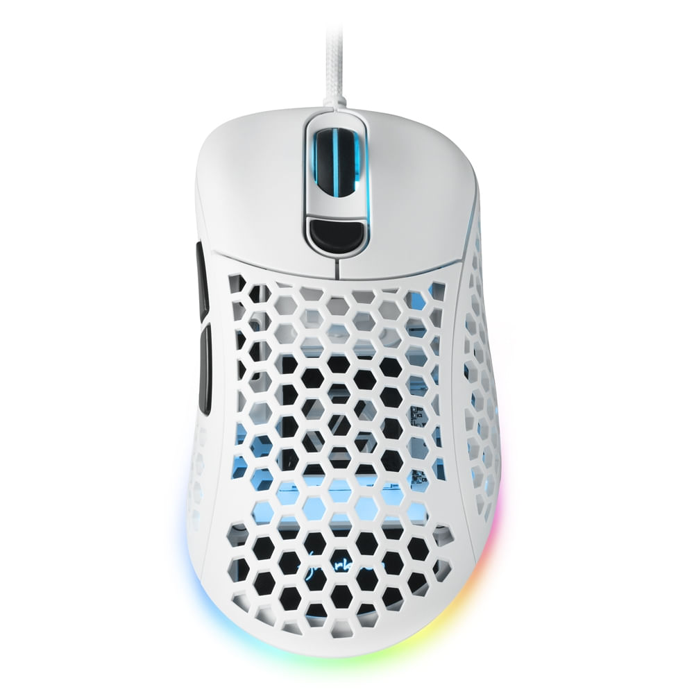 Sharkoon Light2-200 Mouse Gaming Black 16000 Dpi Max Rgb 6 Tasti Usb 1.8mt Bianco