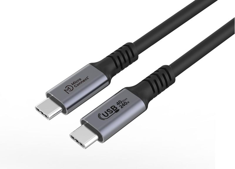 Microconnect-USB4CC05-240W-cavo-USB-05-m-USB4-Gen-3x2-USB-C-Nero--Premium-USB4-USB-C-cable-0.5m---40Gbps-240W---Warran