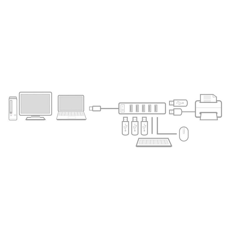 Hub-interfaccia-ACT-AC6215-USB-2.0-480-Mbit-s-Nero