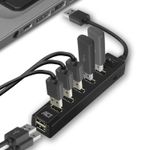 Hub-interfaccia-ACT-AC6215-USB-2.0-480-Mbit-s-Nero