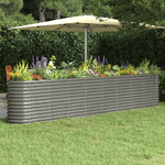 vidaXL Letto Giardino Acciaio Verniciato a Polvere 332x40x68 cm Grigio