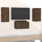 Set Mobili Porta TV 3 pz Rovere Marrone in Legno ingegnerizzato