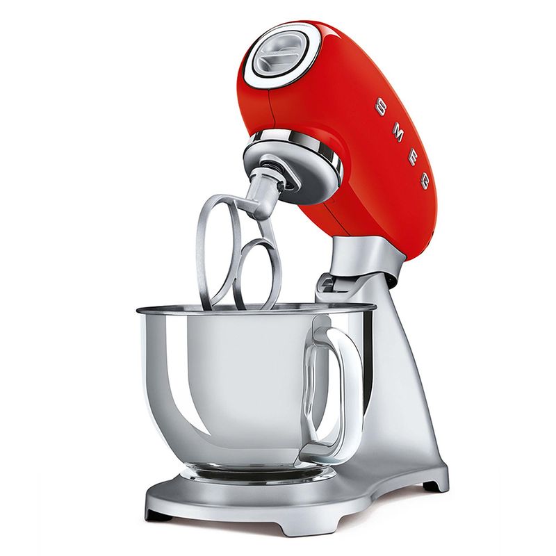 Impastatrice-Smeg-anni--50-stile-800W-rosso-argento-SMF02RDEU