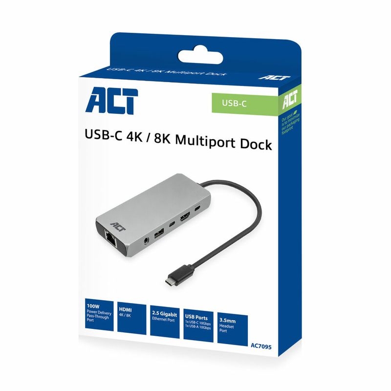 ACT-AC7095-replicatore-di-porte-e-docking-station-per-laptop-Cablato-USB-3.2-Gen-1--3.1-Gen-1--Type-C-Grigio