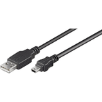 Microconnect USBAMB510 cavo USB 10 m USB 2.0 USB A Mini-USB B Nero (USB A - Mini USB B 5P 10m M-M - 28/1P 24/2C 48X0.12A