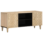 vidaXL Mobile Porta TV 105x33x46cm in Legno Massello di Mango