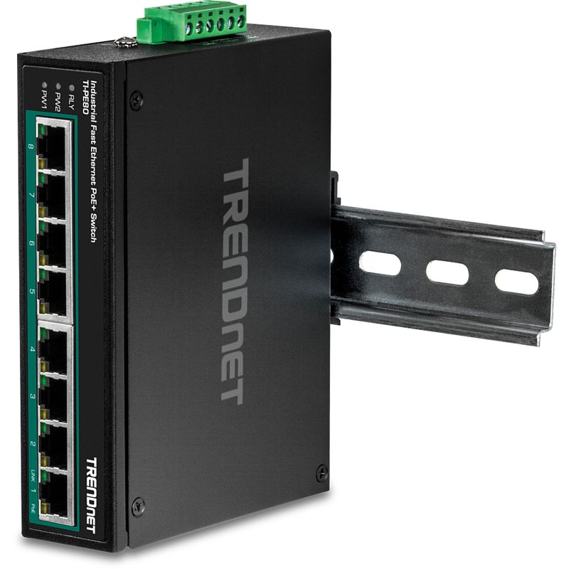 Trendnet-TI-PE80-switch-di-rete-Non-gestito-Fast-Ethernet--10-100--Supporto-Power-over-Ethernet--PoE--Nero--TRENDnet-TI-