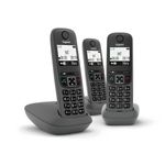 Gigaset-AS490-Trio-Telefono-analogico-DECT-Identificatore-di-chiamata-Nero