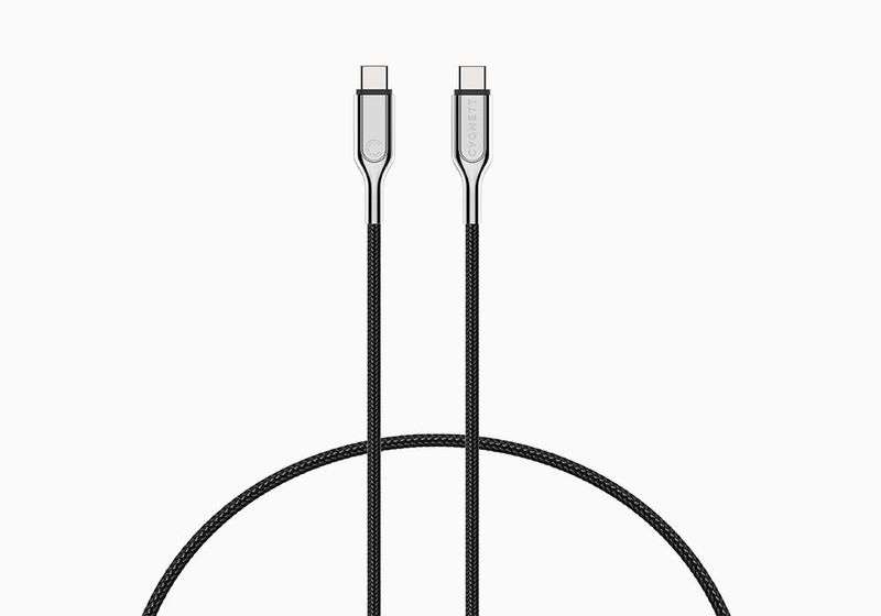 Cygnett-USB-C---USB-C-cavo-USB-1-m-USB-2.0-USB-C-Nero-Acciaio-inossidabile