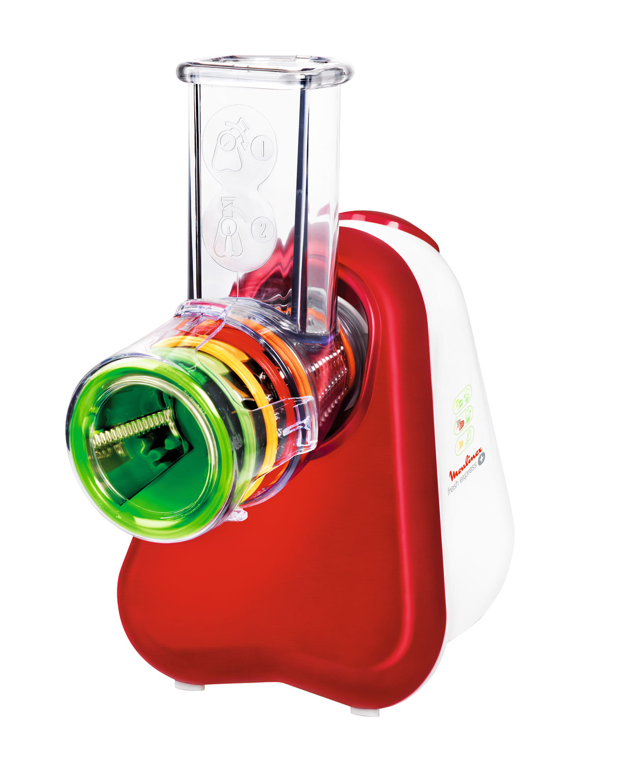 Moulinex Fresh Express DJ755G Affettatutto Grattugia Elettrico, 5 Funzioni di Taglio, 150 W, 1 Liter, 1 Decibel
