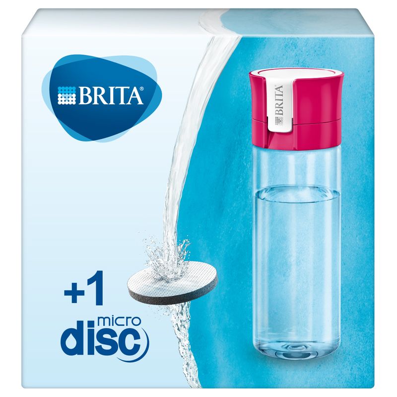 Brita-Fill-Go-Bottle-Filtr-Pink-Bottiglia-per-filtrare-l-acqua-Rosa-Trasparente