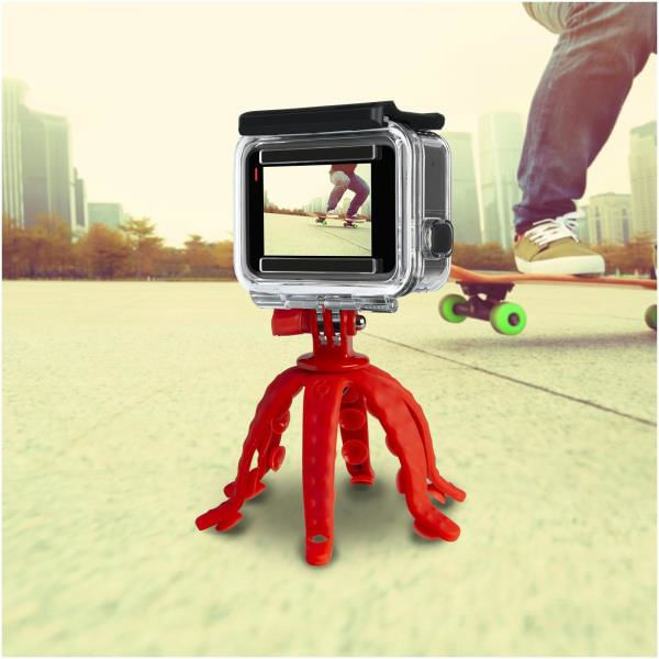 Celly-Squiddy-treppiede-Smartphone-Action-camera-6-gamba-gambe-Rosso