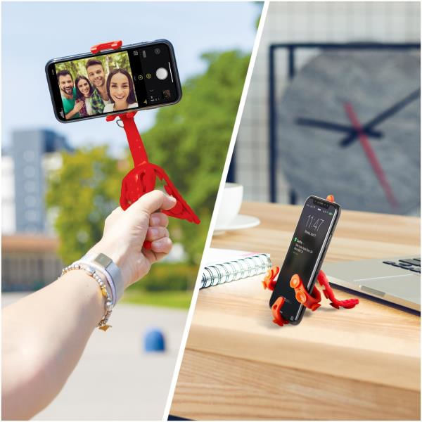 Celly-Squiddy-treppiede-Smartphone-Action-camera-6-gamba-gambe-Rosso