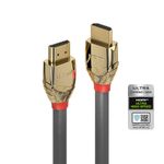 Lindy 37603 cavo HDMI 3 m HDMI tipo A [Standard] Grigio (LINDY 3M ULTRA-HIGH-SPEED HDMI - CABLE GOLD LINE)