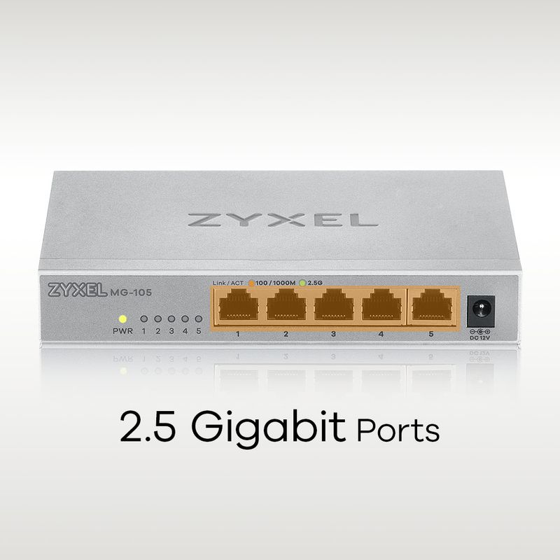 Zyxel-MG-105-Non-gestito-2.5G-Ethernet--100-1000-2500--Acciaio