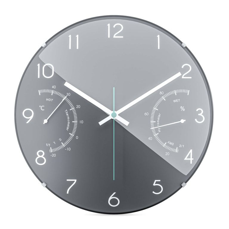 Mebus-16105-wall-table-clock-Parete-Quartz-clock-Rotondo-Nero-Grigio