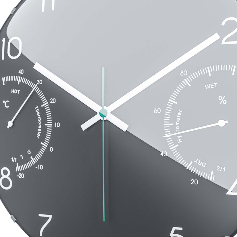 Mebus-16105-wall-table-clock-Parete-Quartz-clock-Rotondo-Nero-Grigio