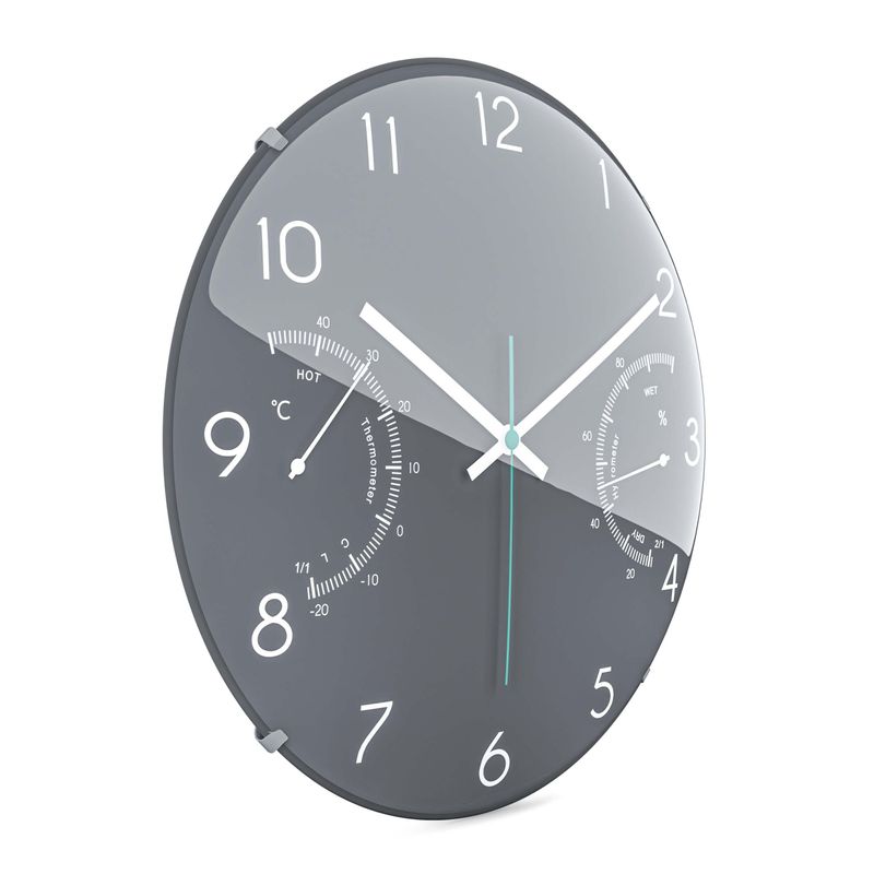 Mebus-16105-wall-table-clock-Parete-Quartz-clock-Rotondo-Nero-Grigio