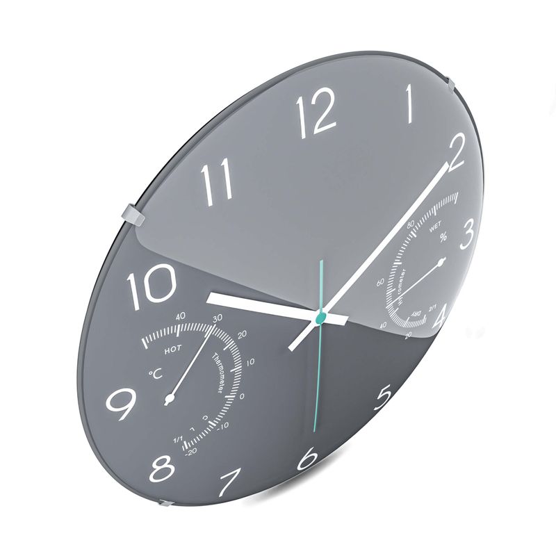 Mebus-16105-wall-table-clock-Parete-Quartz-clock-Rotondo-Nero-Grigio