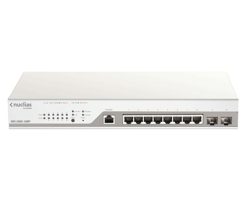 D-Link-DBS-2000-10MP-switch-di-rete-Gestito-L2-Gigabit-Ethernet--10-100-1000--Supporto-Power-over-Ethernet--PoE--Grigio