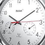 Mebus-19454-wall-table-clock-Parete-Digital-clock-Rotondo-Argento-Bianco