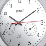 Mebus-19450-wall-table-clock-Parete-Digital-clock-Rotondo-Argento-Bianco