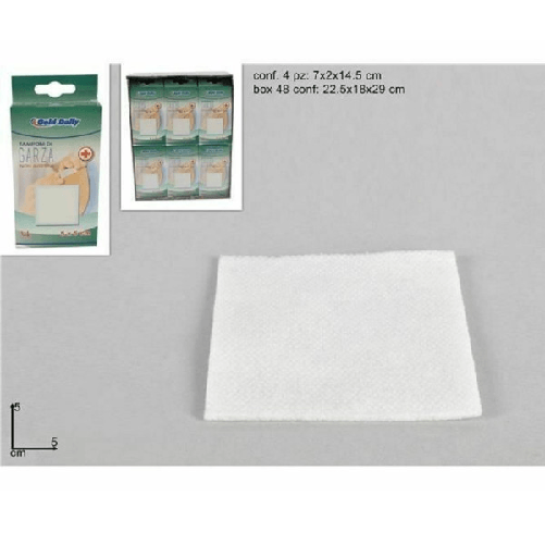 Trade Shop Traesio-set 24 Confezioni 4 Pezzi Cerotto Tamponi Di Garza Medicazione 5x5cm R007346 -