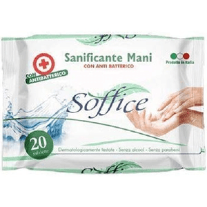 Trade Shop Traesio-20 Salviette Sanificante Igienizzante Per Mani Con Antibatterico Senza Alcool -