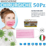 Trade Shop Traesio-mascherine Chirurgiche Per Bambine Monouso In Tnt 3 Strati Protettivi Viso 50pz -