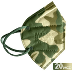 Trade Shop Traesio-20 Mascherine Protettive Ffp2 Senza Valvola Mascherina Mimetica Militare Verde -