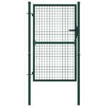 vidaXL Cancello per Recinzione in Acciaio 100x125 cm Verde