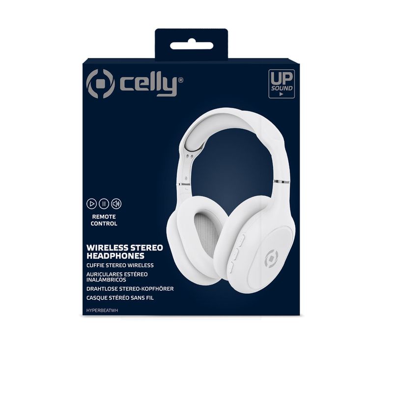 Celly-HyperBeat-Auricolare-Con-cavo-e-senza-cavo-A-Padiglione-Musica-e-Chiamate-USB-tipo-C-Bluetooth-Bianco