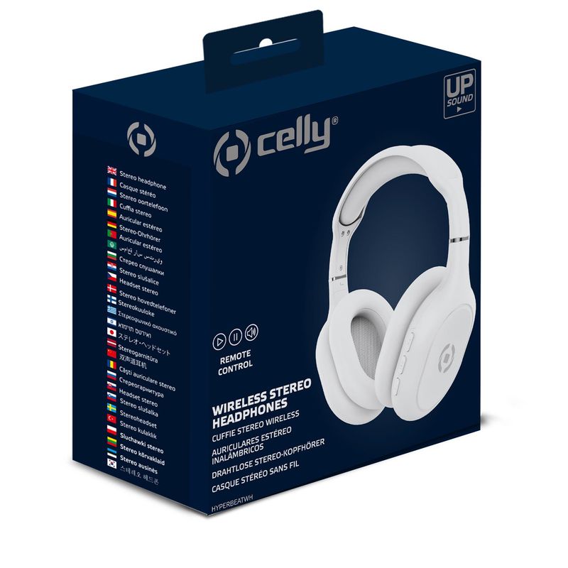 Celly-HyperBeat-Auricolare-Con-cavo-e-senza-cavo-A-Padiglione-Musica-e-Chiamate-USB-tipo-C-Bluetooth-Bianco