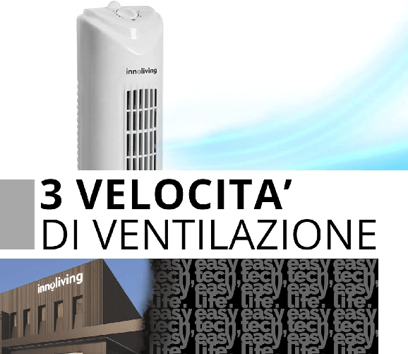 Innoliving-Ventilatore-a-Torretta-3-Velocita-INN-504-con-Timer-120-Minuti-Oscillazione-Automatica-90°-Pannello-Controllo-Intuitivo-Potenza-45W-Altezza-78cm-Raffrescamento-Efficiente-e-Silenzioso