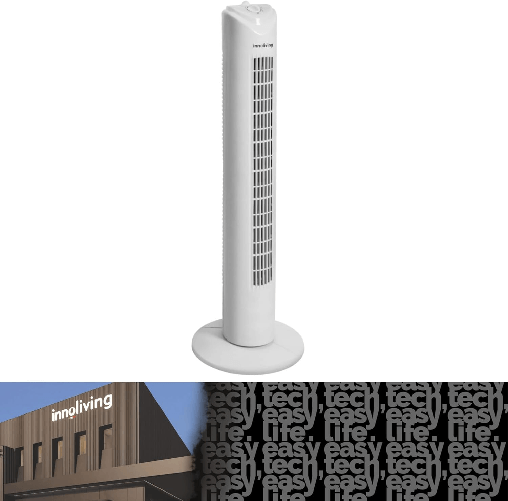 Innoliving-Ventilatore-a-Torretta-3-Velocita-INN-504-con-Timer-120-Minuti-Oscillazione-Automatica-90°-Pannello-Controllo-Intuitivo-Potenza-45W-Altezza-78cm-Raffrescamento-Efficiente-e-Silenzioso