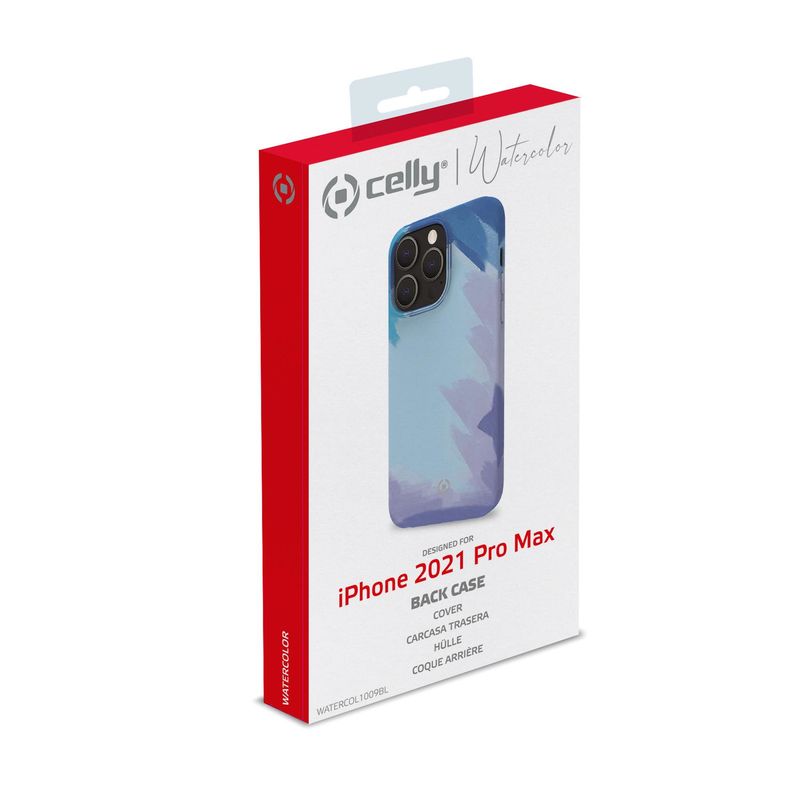 Celly-WATERCOLOR-iPhone-13-Pro-Max-custodia-per-cellulare-17-cm--6.7---Cover-Blu