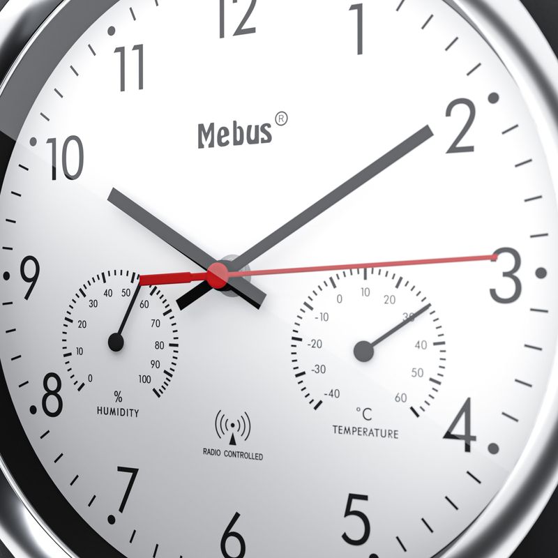 Mebus-19453-wall-table-clock-Parete-Digital-clock-Rotondo-Nero-Bianco