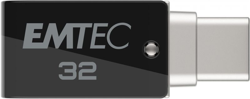 Emtec-T260C-unita-flash-USB-32-GB-USB-Type-A---USB-Type-C-3.2-Gen-1--3.1-Gen-1--Nero-Stainless-steel