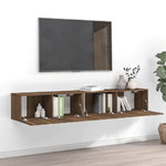 vidaXL Set Mobili Porta TV 2 pz Rovere Marrone in Legno ingegnerizzato