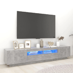 vidaXL Mobile Porta TV con Luci LED Grigio Cemento 200x35x40 cm