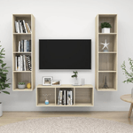 vidaXL Set Porta TV 3 pz Rovere Sonoma in Truciolato