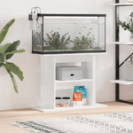 vidaXL Supporto Acquario 80x35x60cm in Legno ingegnerizzato Bianco Lucido