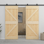 vidaXL Porta Scorrevole con Set Hardware 80x210 cm in Legno di Pino