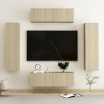 vidaXL Set Porta TV 4 pz Rovere Sonoma in Truciolato