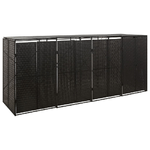 vidaXL Copribidone Quadruplo Nero 274x80x117 cm in Polyrattan