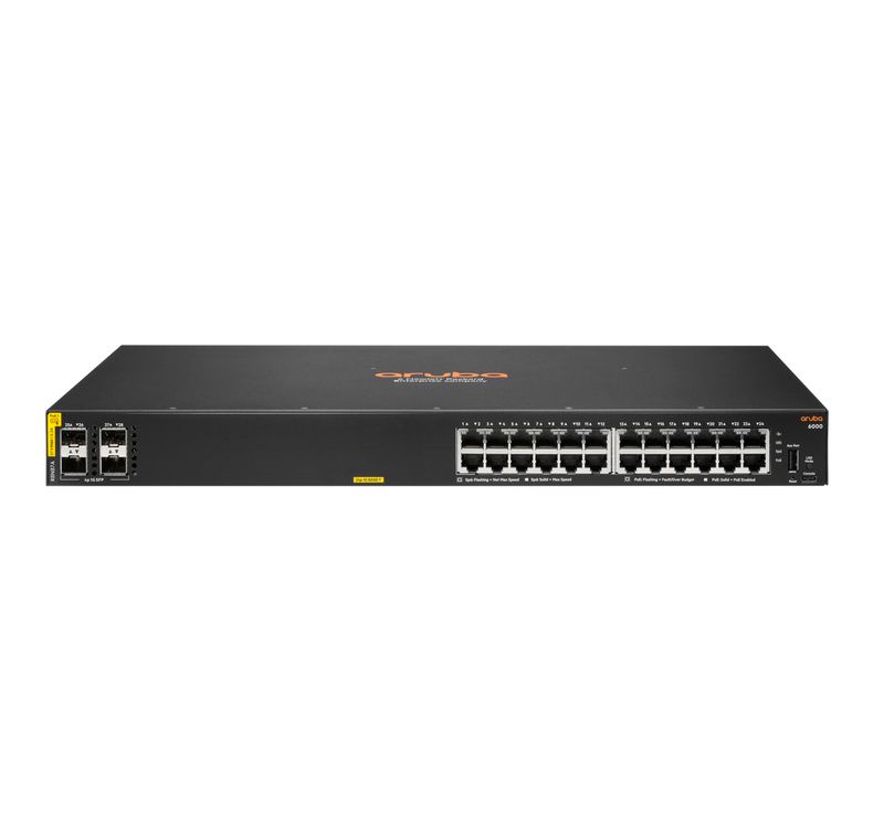 Aruba-6000-24G-Class4-PoE-4SFP-370W-Gestito-L3-Gigabit-Ethernet--10-100-1000--Supporto-Power-over-Ethernet--PoE--1U