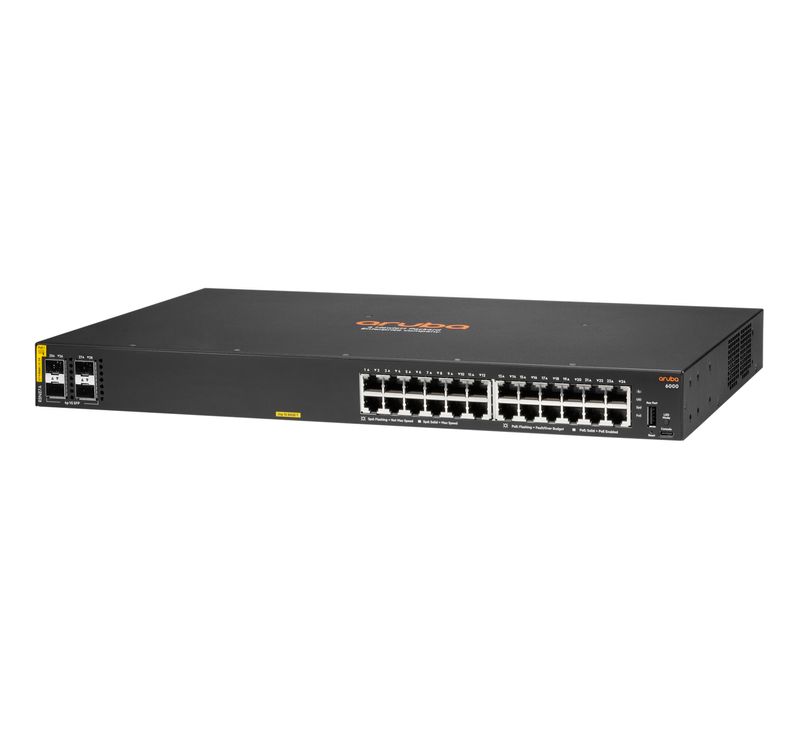 Aruba-6000-24G-Class4-PoE-4SFP-370W-Gestito-L3-Gigabit-Ethernet--10-100-1000--Supporto-Power-over-Ethernet--PoE--1U