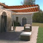 vidaXL Tenda da Sole Manuale con LED 400x350 cm Arancione e Marrone