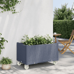 vidaXL Fioriera da Giardino con Ruote Grigia 80x50x54 cm in PP